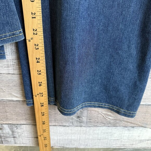 HALARA Flex High Waisted Pockets Baggy Wide Leg Jeans Blue Sz Medium Petite - Picture 8 of 8